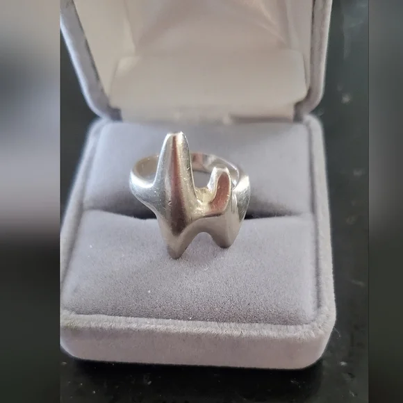 Georg Jensen 925 Sterling Silver Modernist Statement Ring Size 7 - Picture 3 of 7
